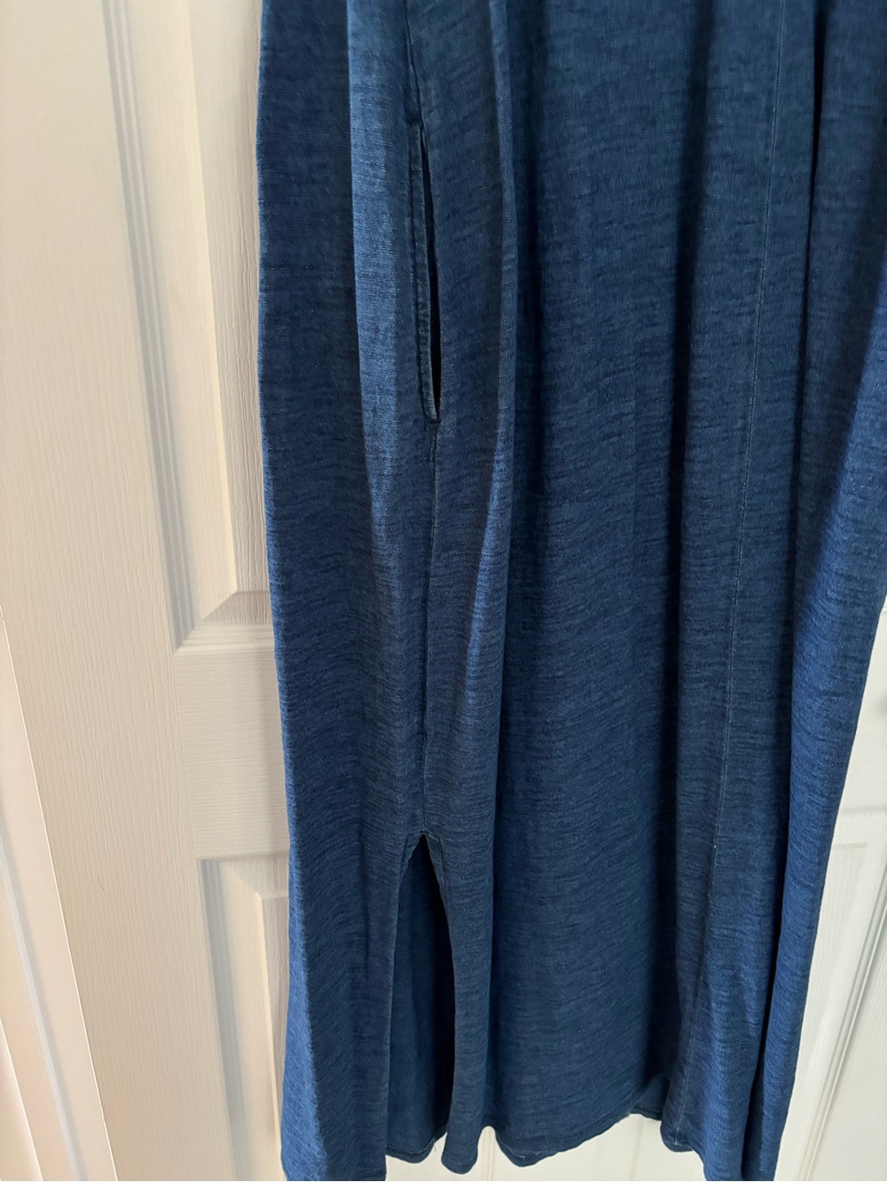 Women's Navy Blue Short-Sleeve Maxi Dress - Picture 5 of 7